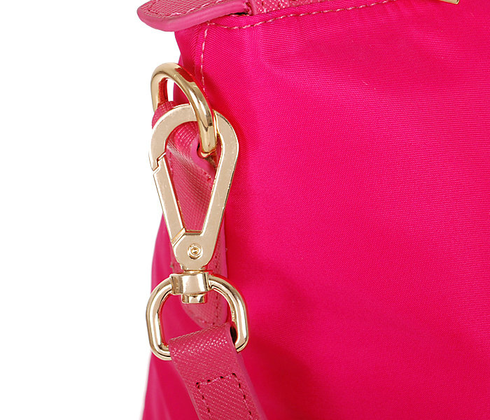 2014 Prada tessuto nylon shopper tote bag BN2107 rosered - Click Image to Close